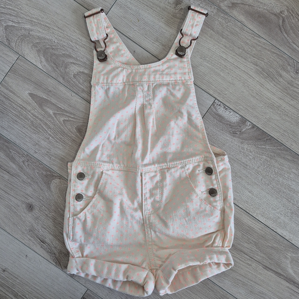 1969 GAP Light Pink Polka Dot Kids Overalls